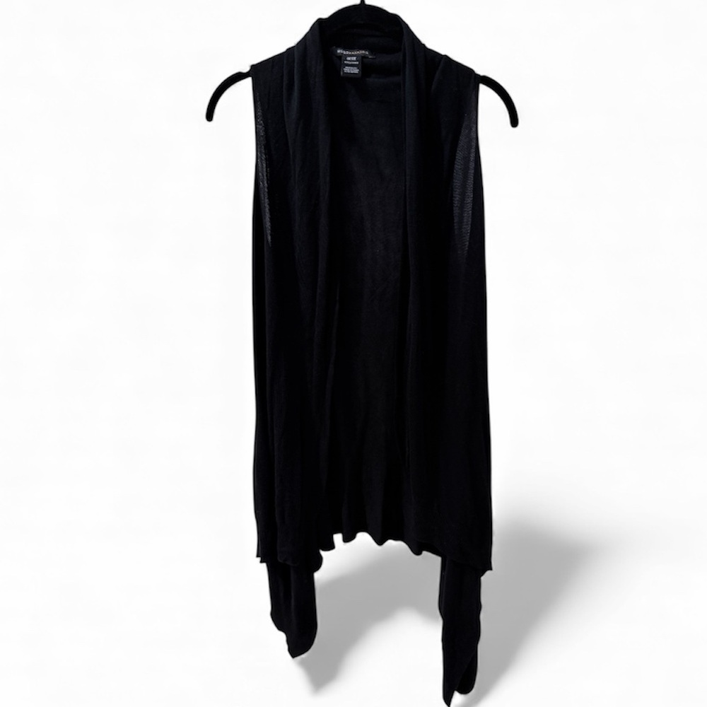 BCBG MaxAzria sleeveless drape front tunic cardigan